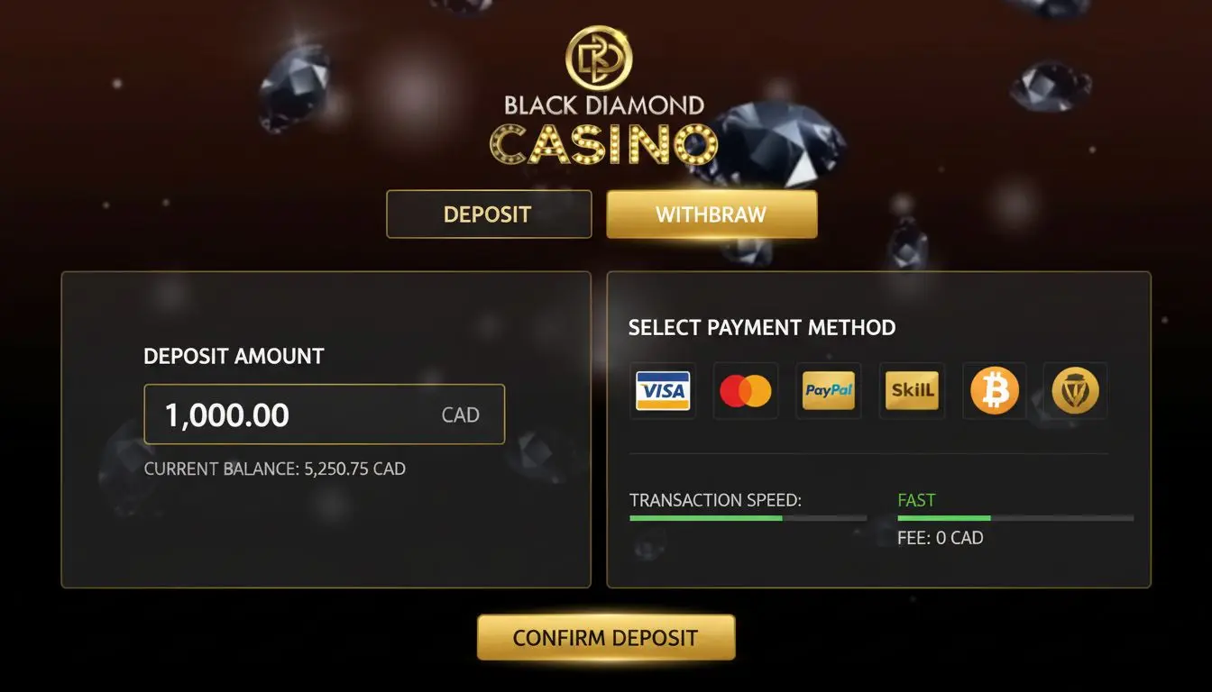 Clean, efficient payment dashboard with fast deposit &amp, withdrawal options